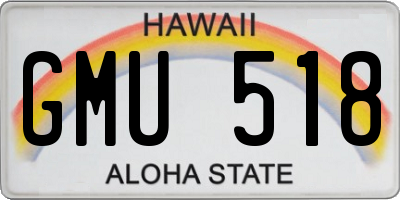 HI license plate GMU518
