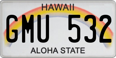 HI license plate GMU532