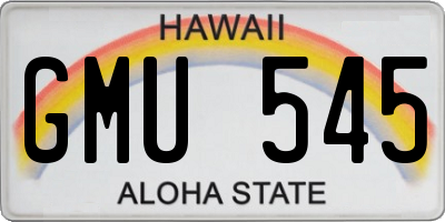 HI license plate GMU545