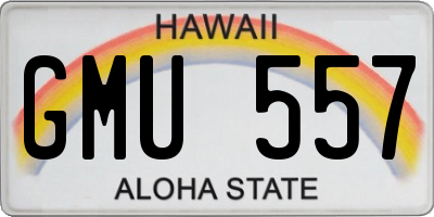 HI license plate GMU557