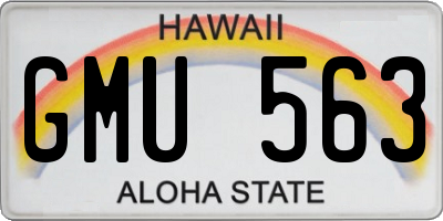 HI license plate GMU563
