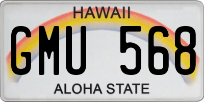 HI license plate GMU568
