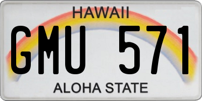 HI license plate GMU571