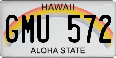 HI license plate GMU572