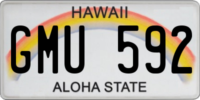 HI license plate GMU592