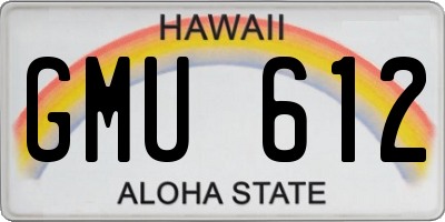 HI license plate GMU612