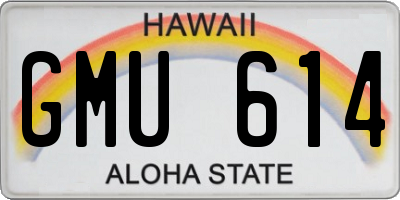 HI license plate GMU614