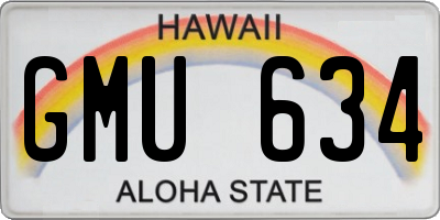 HI license plate GMU634