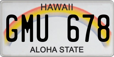 HI license plate GMU678