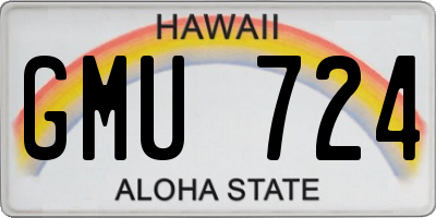 HI license plate GMU724