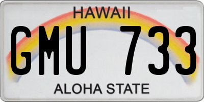 HI license plate GMU733