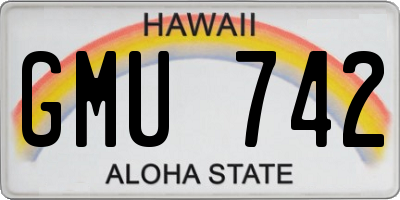 HI license plate GMU742
