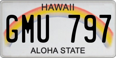 HI license plate GMU797