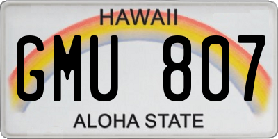 HI license plate GMU807