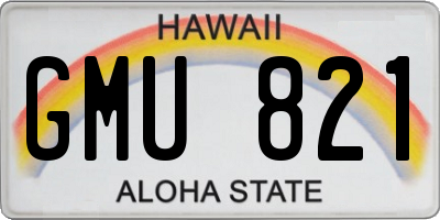 HI license plate GMU821