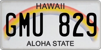 HI license plate GMU829