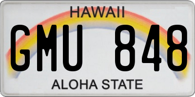 HI license plate GMU848
