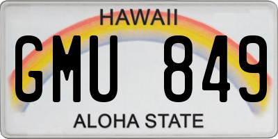 HI license plate GMU849