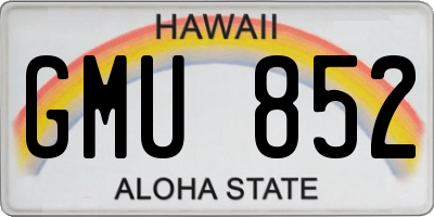 HI license plate GMU852