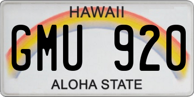 HI license plate GMU920