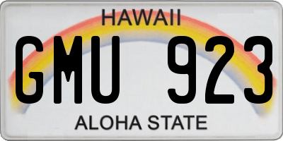 HI license plate GMU923