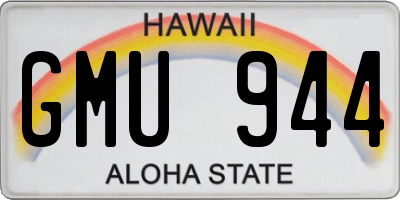 HI license plate GMU944