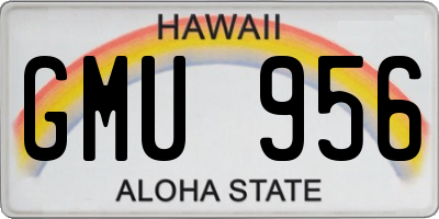 HI license plate GMU956