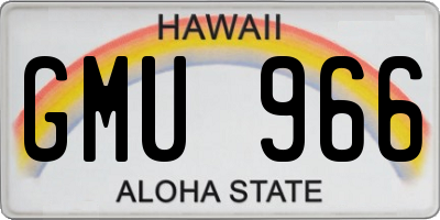 HI license plate GMU966