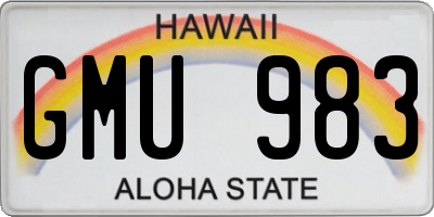 HI license plate GMU983