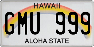 HI license plate GMU999