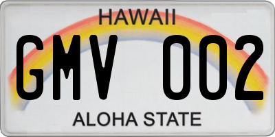 HI license plate GMV002