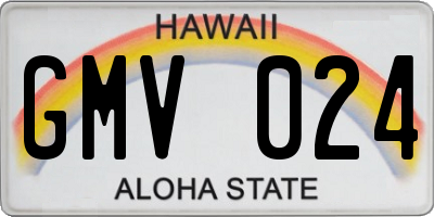HI license plate GMV024