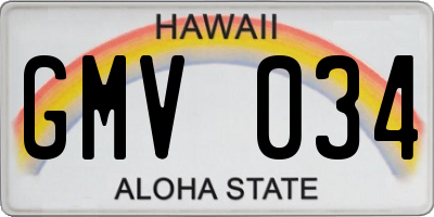 HI license plate GMV034