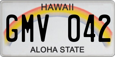 HI license plate GMV042
