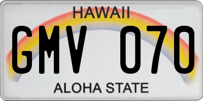 HI license plate GMV070