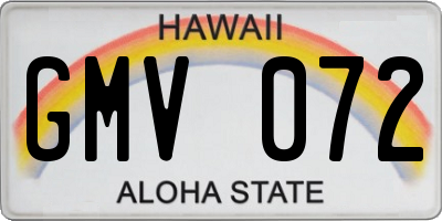 HI license plate GMV072