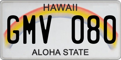 HI license plate GMV080