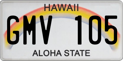 HI license plate GMV105