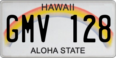 HI license plate GMV128