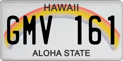 HI license plate GMV161