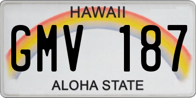 HI license plate GMV187