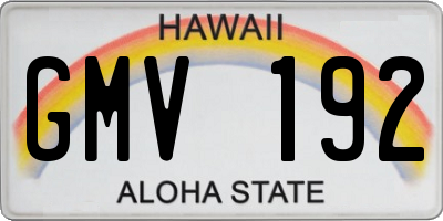 HI license plate GMV192