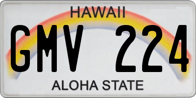 HI license plate GMV224