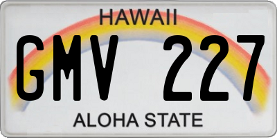 HI license plate GMV227