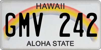 HI license plate GMV242