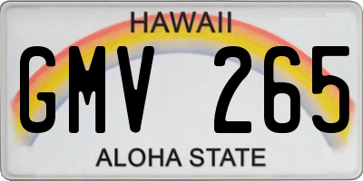 HI license plate GMV265