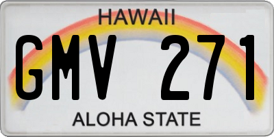 HI license plate GMV271