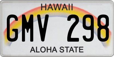 HI license plate GMV298
