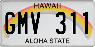 HI license plate GMV311