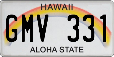 HI license plate GMV331